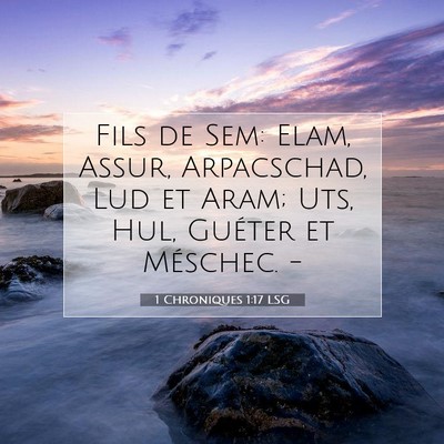 Picture 07 - 1 Chroniques 1:17 LSG - Fils de Sem: Elam, Assur, Arpacschad, Lud et - Bible Verse Picture