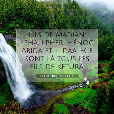 Picture 07 - 1 Chroniques 1:33 LSG - Fils de Madian: Epha, Epher, Hénoc, Abida et - Bible Verse Picture