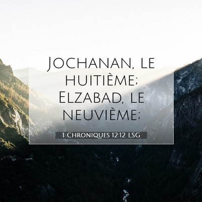 Picture 07 - 1 Chroniques 12:12 LSG - Jochanan, le huitième; Elzabad, le - Bible Verse Picture