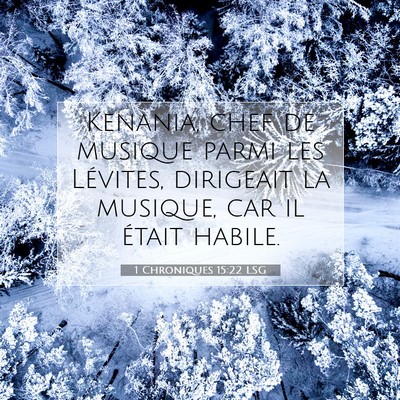 Picture 07 - 1 Chroniques 15:22 LSG - Kenania, chef de musique parmi les Lévites, - Bible Verse Picture