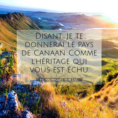 Picture 07 - 1 Chroniques 16:18 LSG - Disant: Je te donnerai le pays de Canaan Comme - Bible Verse Picture