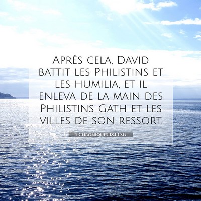 Picture 07 - 1 Chroniques 18:1 LSG - Après cela, David battit les Philistins et les - Bible Verse Picture