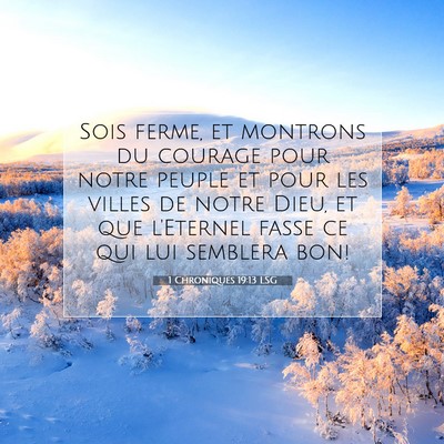 Picture 07 - 1 Chroniques 19:13 LSG - Sois ferme, et montrons du courage pour notre - Bible Verse Picture