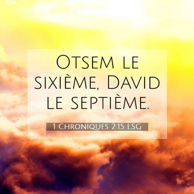 Picture 07 - 1 Chroniques 2:15 LSG - Otsem le sixième, David le - Bible Verse Picture