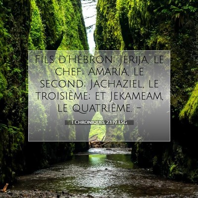 Picture 07 - 1 Chroniques 23:19 LSG - Fils d'Hébron: Jerija, le chef; Amaria, le - Bible Verse Picture