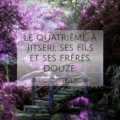 Picture 07 - 1 Chroniques 25:11 LSG - le quatrième, à Jitseri, ses fils et ses - Bible Verse Picture