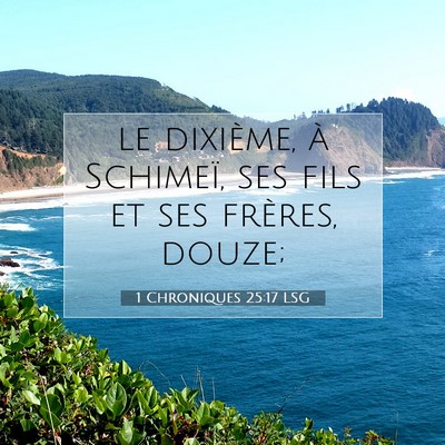 Picture 07 - 1 Chroniques 25:17 LSG - le dixième, à Schimeï, ses fils et ses - Bible Verse Picture