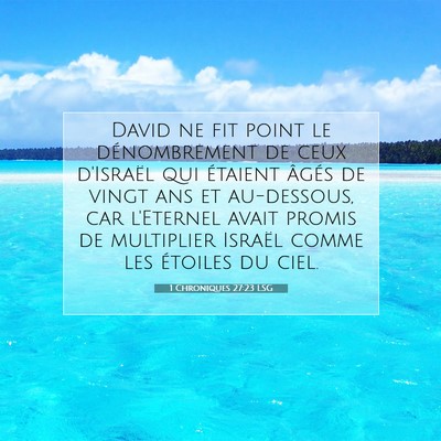 Picture 07 - 1 Chroniques 27:23 LSG - David ne fit point le dénombrement de ceux - Bible Verse Picture