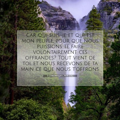 Picture 07 - 1 Chroniques 29:14 LSG - Car qui suis-je et qui est mon peuple, pour que - Bible Verse Picture