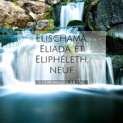 Picture 07 - 1 Chroniques 3:8 LSG - Elischama, Eliada et Eliphéleth, - Bible Verse Picture