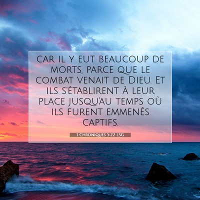 Picture 07 - 1 Chroniques 5:22 LSG - car il y eut beaucoup de morts, parce que le - Bible Verse Picture