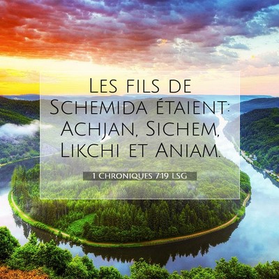 Picture 07 - 1 Chroniques 7:19 LSG - Les fils de Schemida étaient: Achjan, Sichem, - Bible Verse Picture