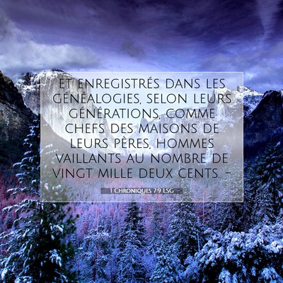 Picture 07 - 1 Chroniques 7:9 LSG - et enregistrés dans les généalogies, selon - Bible Verse Picture