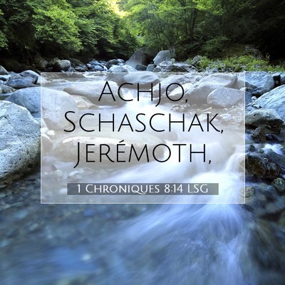 Picture 07 - 1 Chroniques 8:14 LSG - Achjo, Schaschak, - Bible Verse Picture