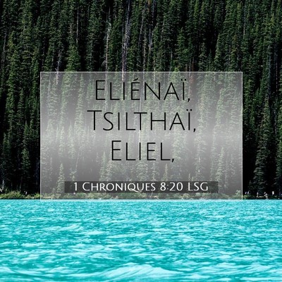 Picture 07 - 1 Chroniques 8:20 LSG - Eliénaï, Tsilthaï, - Bible Verse Picture