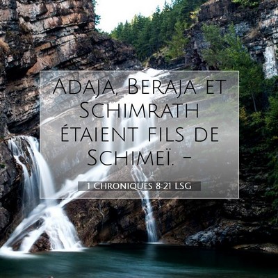 Picture 07 - 1 Chroniques 8:21 LSG - Adaja, Beraja et Schimrath étaient fils de - Bible Verse Picture