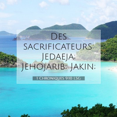 Picture 07 - 1 Chroniques 9:10 LSG - Des sacrificateurs: Jedaeja; Jehojarib; - Bible Verse Picture