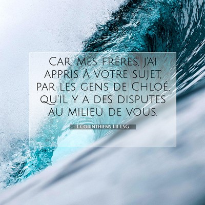 Picture 07 - 1 Corinthiens 1:11 LSG - Car, mes frères, j'ai appris à votre sujet, par - Bible Verse Picture