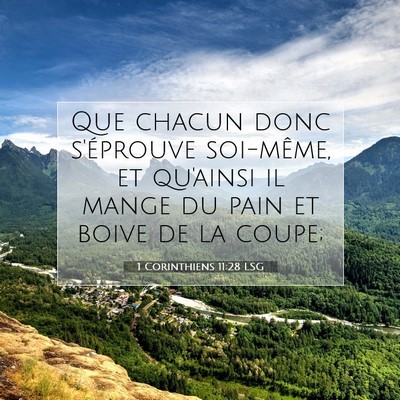 Picture 07 - 1 Corinthiens 11:28 LSG - Que chacun donc s'éprouve soi-même, et qu'ainsi - Bible Verse Picture