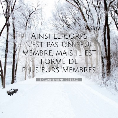 Picture 07 - 1 Corinthiens 12:14 LSG - Ainsi le corps n'est pas un seul membre, mais il - Bible Verse Picture