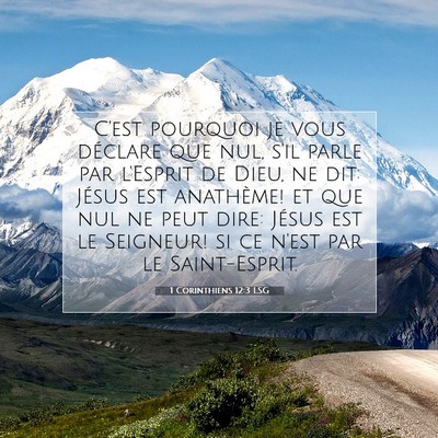Picture 07 - 1 Corinthiens 12:3 LSG - C'est pourquoi je vous déclare que nul, s'il - Bible Verse Picture