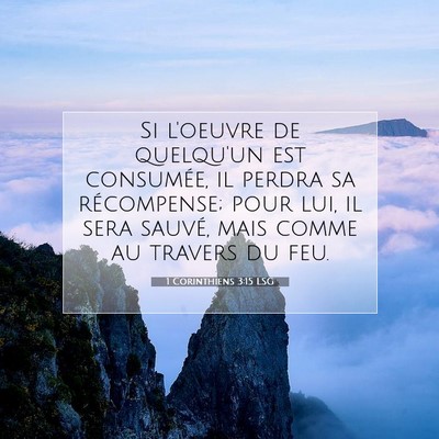 Picture 07 - 1 Corinthiens 3:15 LSG - Si l'oeuvre de quelqu'un est consumée, il perdra - Bible Verse Picture