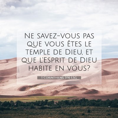 Picture 07 - 1 Corinthiens 3:16 LSG - Ne savez-vous pas que vous êtes le temple de - Bible Verse Picture