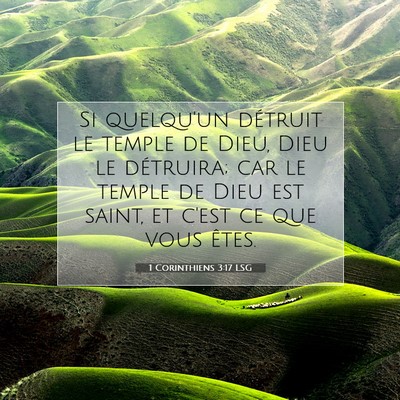 Picture 07 - 1 Corinthiens 3:17 LSG - Si quelqu'un détruit le temple de Dieu, Dieu le - Bible Verse Picture
