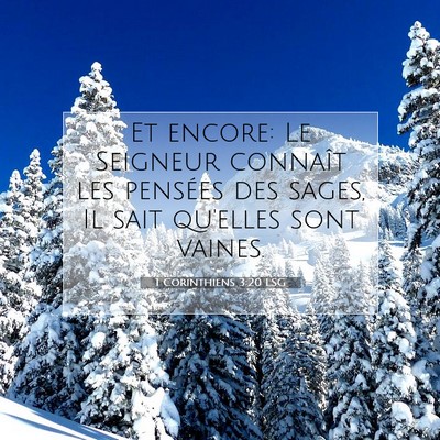 Picture 07 - 1 Corinthiens 3:20 LSG - Et encore: Le Seigneur connaît les pensées des - Bible Verse Picture