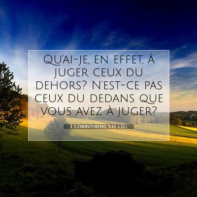 Picture 07 - 1 Corinthiens 5:12 LSG - Qu'ai-je, en effet, à juger ceux du dehors? - Bible Verse Picture