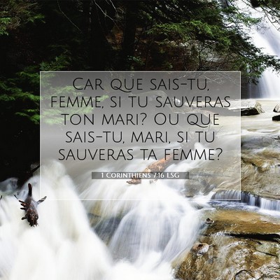 Picture 07 - 1 Corinthiens 7:16 LSG - Car que sais-tu, femme, si tu sauveras ton mari? - Bible Verse Picture