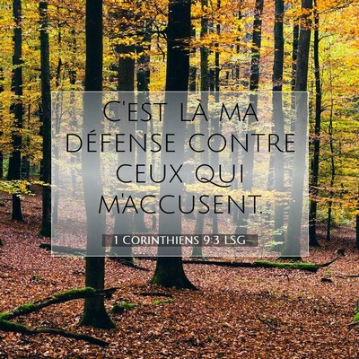 Picture 07 - 1 Corinthiens 9:3 LSG - C'est là ma défense contre ceux qui - Bible Verse Picture