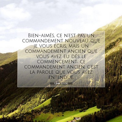 Picture 07 - 1 Jean 2:7 LSG - Bien-aimés, ce n'est pas un commandement nouveau - Bible Verse Picture