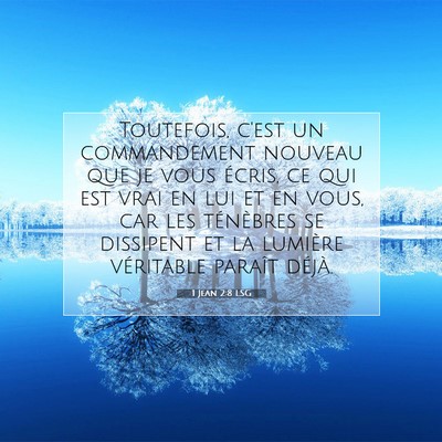 Picture 07 - 1 Jean 2:8 LSG - Toutefois, c'est un commandement nouveau que je - Bible Verse Picture
