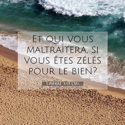 Picture 07 - 1 Pierre 3:13 LSG - Et qui vous maltraitera, si vous êtes zélés - Bible Verse Picture