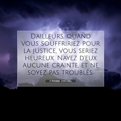 Picture 07 - 1 Pierre 3:14 LSG - D'ailleurs, quand vous souffririez pour la - Bible Verse Picture