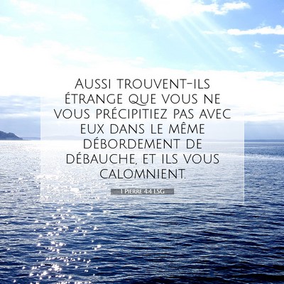 Picture 07 - 1 Pierre 4:4 LSG - Aussi trouvent-ils étrange que vous ne vous - Bible Verse Picture