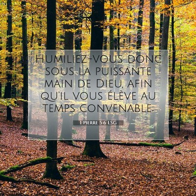 Picture 07 - 1 Pierre 5:6 LSG - Humiliez-vous donc sous la puissante main de - Bible Verse Picture
