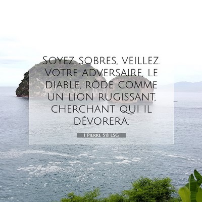 Picture 07 - 1 Pierre 5:8 LSG - Soyez sobres, veillez. Votre adversaire, le - Bible Verse Picture