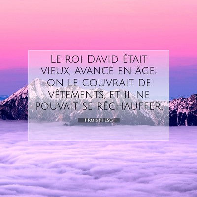 Picture 07 - 1 Rois 1:1 LSG - Le roi David était vieux, avancé en âge; on le - Bible Verse Picture