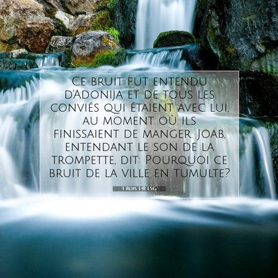 Picture 07 - 1 Rois 1:41 LSG - Ce bruit fut entendu d'Adonija et de tous les - Bible Verse Picture