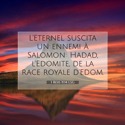 Picture 07 - 1 Rois 11:14 LSG - L'Eternel suscita un ennemi à Salomon: Hadad, - Bible Verse Picture