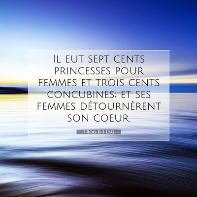 Picture 07 - 1 Rois 11:3 LSG - Il eut sept cents princesses pour femmes et trois - Bible Verse Picture