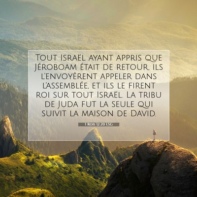 Picture 07 - 1 Rois 12:20 LSG - Tout Israël ayant appris que Jéroboam était de - Bible Verse Picture