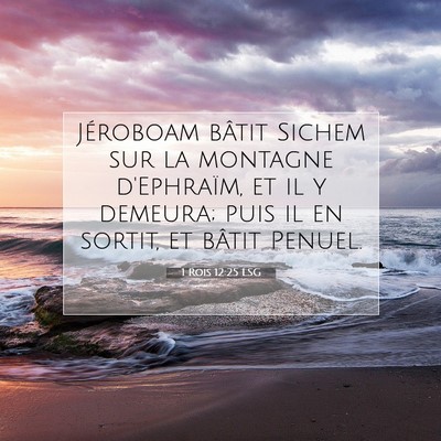 Picture 07 - 1 Rois 12:25 LSG - Jéroboam bâtit Sichem sur la montagne - Bible Verse Picture