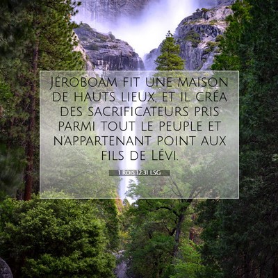 Picture 07 - 1 Rois 12:31 LSG - Jéroboam fit une maison de hauts lieux, et il - Bible Verse Picture