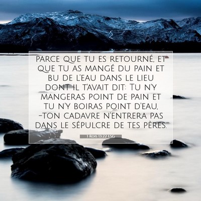 Picture 07 - 1 Rois 13:22 LSG - parce que tu es retourné, et que tu as mangé du - Bible Verse Picture