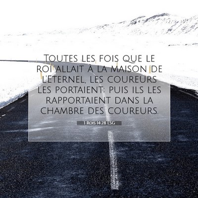 Picture 07 - 1 Rois 14:28 LSG - Toutes les fois que le roi allait à la maison de - Bible Verse Picture