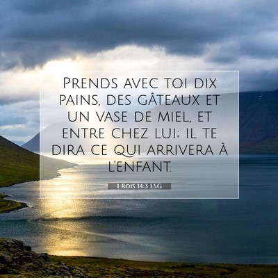 Picture 07 - 1 Rois 14:3 LSG - Prends avec toi dix pains, des gâteaux et un - Bible Verse Picture