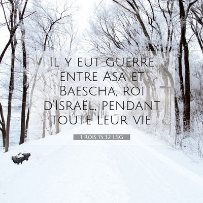 Picture 07 - 1 Rois 15:32 LSG - Il y eut guerre entre Asa et Baescha, roi - Bible Verse Picture